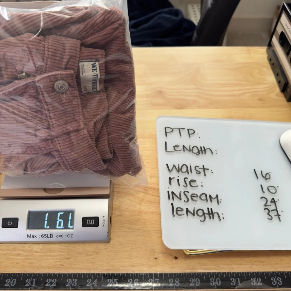 We The Free Good Luck Mid Rise Cord Barrel Jeans‎ 30